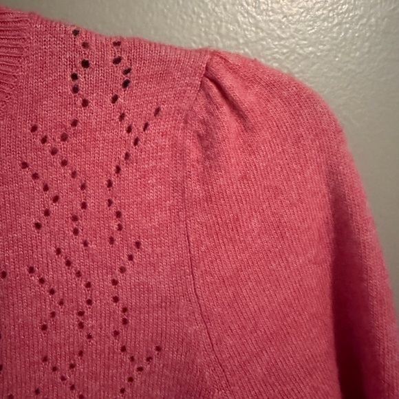 LOFT Wool blend Rose pink Women's Crew Neck long sleeve Sweater petite medium - Picture 6 of 10